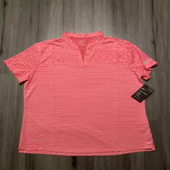 NWT Nike Women’s Pink Zonal Cooling Short Sleeve Top Size XL