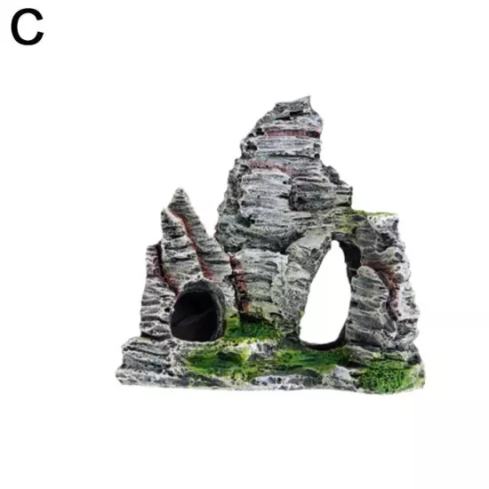 Aquarium Mountain Ornament Fish Tank Decor Decoration View Stone Cave Rock