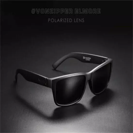 Von Zipper Sunglasses Sport Polarized Men Black Square Frame Elmore Style UV400