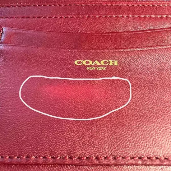 Coach Burgandy Croc Wallet