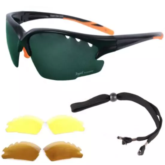 Mens GOLF SUNGLASSES UV400 Green, Polarized & Low Light Multi Lenses. Anti Glare