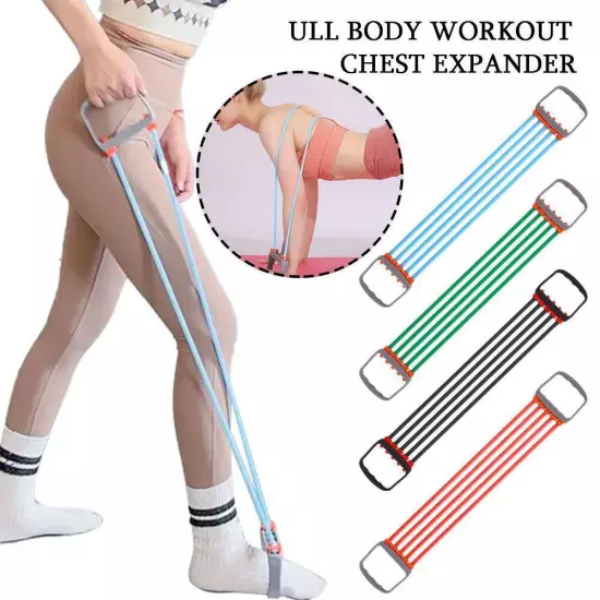 Full Body Workout Set - Chest Expander with 5 Removable Resistance Bands X3F9