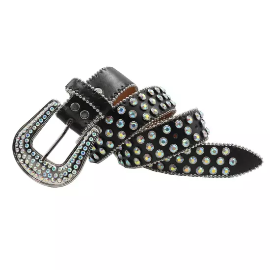 Y2k Cowboy Crystal Fashion Diamond Studded Belt Rhinestones Belt For Jean Belts