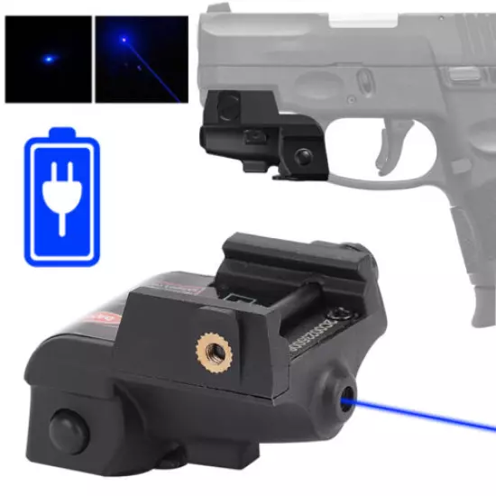 USB Rechargeable Blue Laser Sight 20mm Rail for Glock 17 19 Taurus G2C G3C