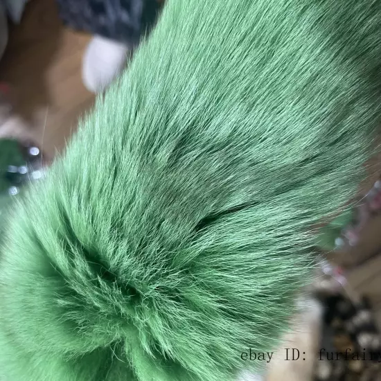 2/5/10 wholesale Dyed Color Real Blue Fox Tail Fur Keyring Pendant Cosplay Toy