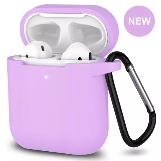 For Apple AirPods Case 1/2 Silicone Protector Shockproof Full Cover + Keychain