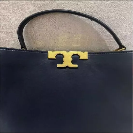 Tory Burch Eleanor Satchel Handbag Shoulder Bag Black Leather Outlet Products