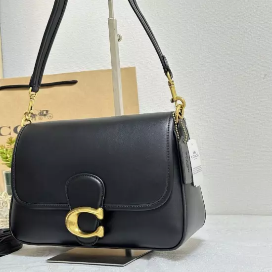 Coach C4823 Leather Soft Tabby Shoulder Bag Crossbody Black NEW Outlet Handbag