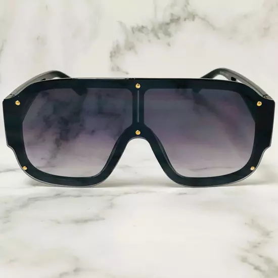 Oversized Sunglasses Luxury Shield Gold Outdoor Classy Hip Hop Vintage Square