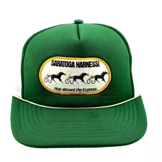 Adult SARATOGA HARNESS! Hop Aboard The Express CAP Green White - OSFM - Adj