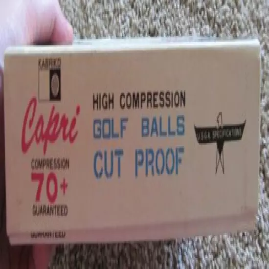 4 SLEEVES OF 3-CAPRI DOUBLE DOT GOLF BALLS MADE BY KABRIKO WITH THEIR DOZEN BOX