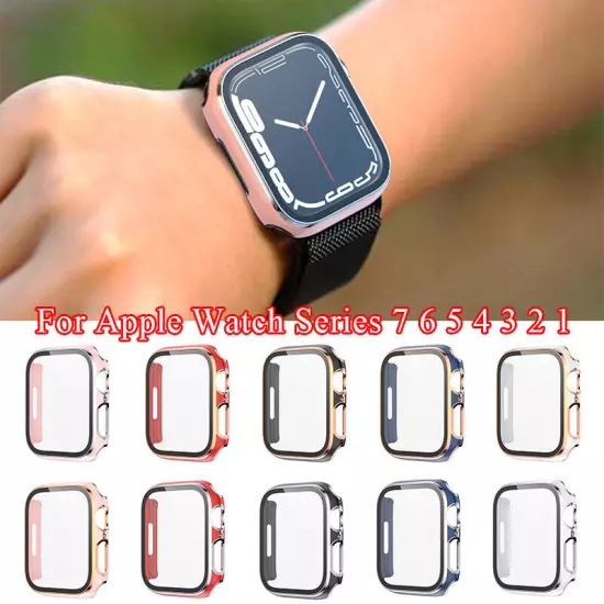 For Apple Watch Series 7 6 5 4 SE 3 2 iWatch Matte Protective Screen Cover Case(