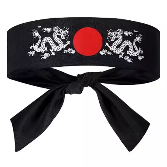 Japanese Samurai Headband Sushi Chef Headscarf Martial Arts Accessory NEW