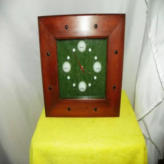 GOLF BALL/TEE CLOCK IN WOODEN CASE CUSTOM MADE