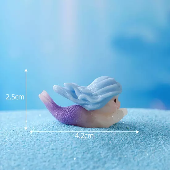 Cute Micro Colorful Artificial Coral Mermaid Resin Ornament Fish Tank Decorat Sn