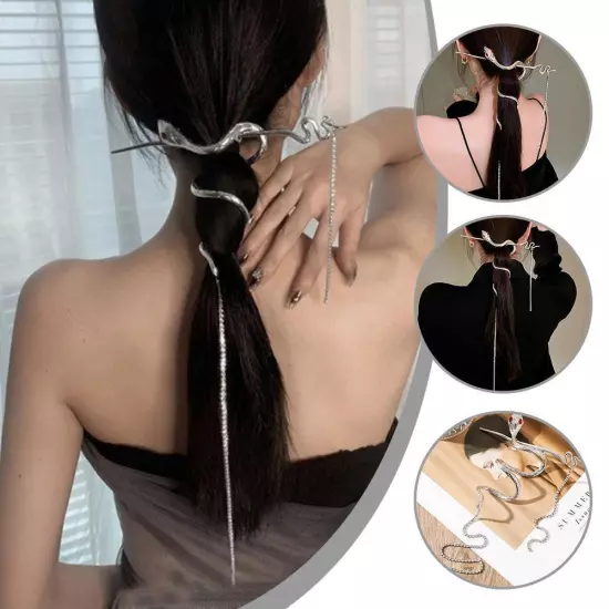 Snake shaped TasselHairpin Simple Chain Tassel Fashion Accesso / Hair L7V9 πη