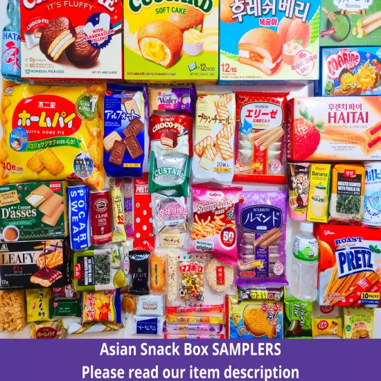 Asian Snack Box | 50 pcs | Best of Japanese Korean ASIAN Snacks | SNACK SAMPLERS