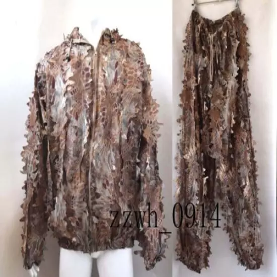 3D BANSHEETM Leaf Python Camouflage Fast Dry Ghillie Suit Jacket+Pants Clothing