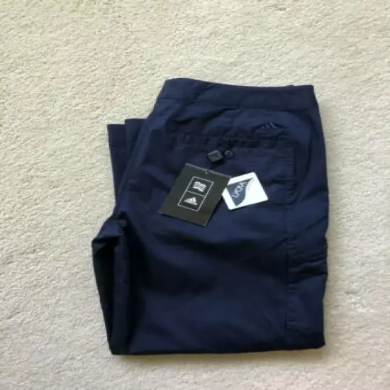 Adidas Womens Stretch Novelty Crop golf Pants Navy 4 NWT