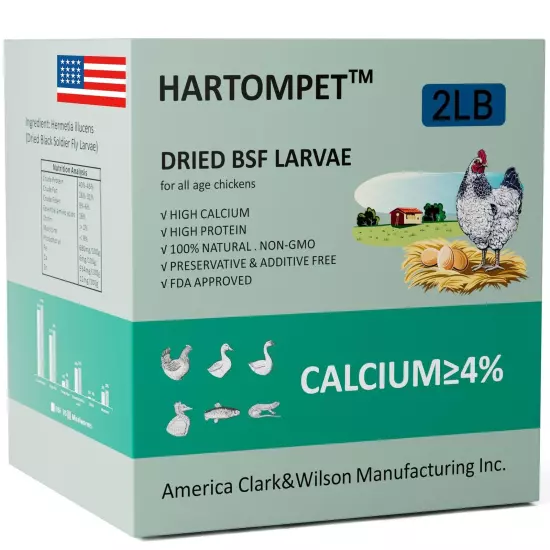 HARTOMPET Better Than Dried Mealworms for Chickens 2 lbs - 85X More Calcium T...