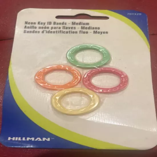 New In Package Hillman - Neon Key ID Bands - Medium - QTY OF 4. FREE SHIPPING