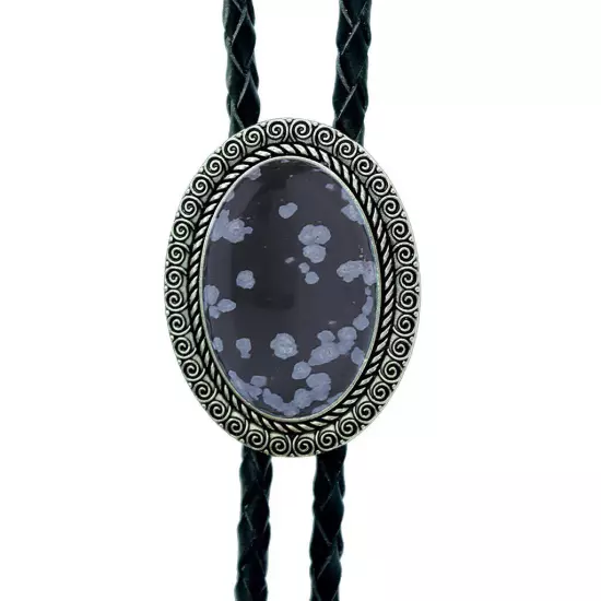 Natural Agate Stone Bolo Tie for men Handmade Oval Shape Western Cowboy Bola tie