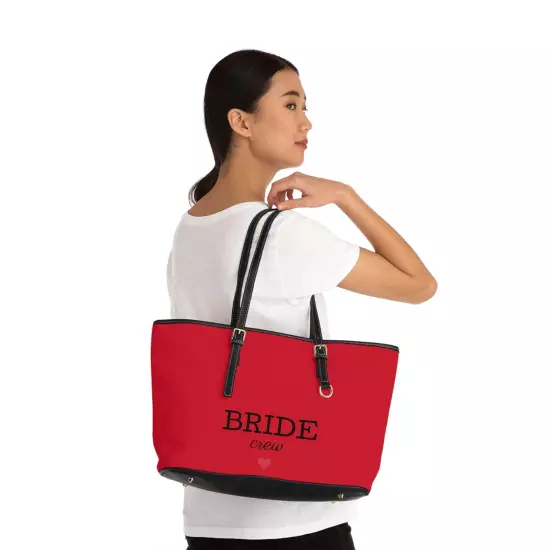 Red Luxury PU Leather Shoulder Bag, bride crew, Fashionable Designer Handbag