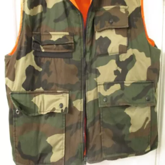 Northwest Territory Mens XL Reversible Insulated Camo/Orange Hunting Vest XL