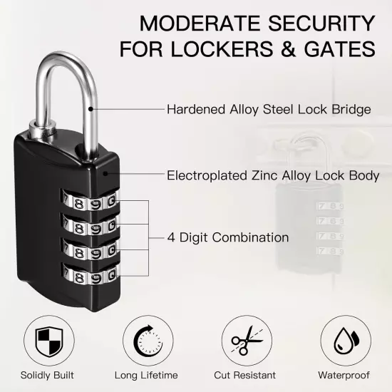 4 Digit Combination Lock Small Combo Locks Luggage Number Locks Outdoor Waterpro