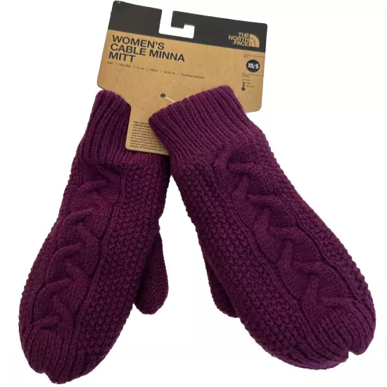 The North Face Womens Cable Minna Mittens Pamplona Purple New Size XS/S