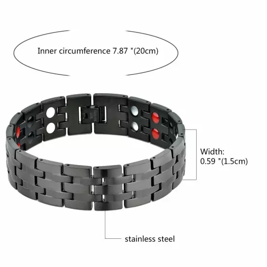 Stainless Steel Magnetic Health Power Bracelet Bagle Chain Link Men's Jewelry