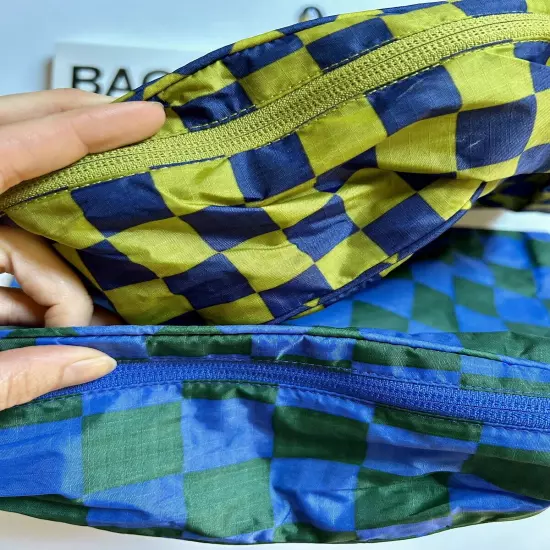 NEW! Baggu *LARGE* PACKING CUBE SET in “Jewel Checks” — Washable Recycled Nylon