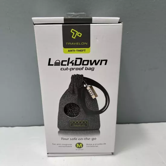 Travelon Anti-Theft Lock Down Cut Proof Bag / On The Go Safe New In Sealed Box