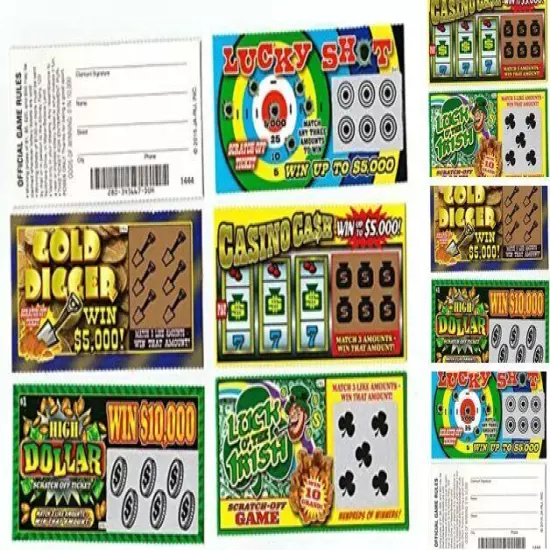  Fake Lottery Ticket Scratch Tickets (5 Tickets / 1 Pack) Pranking Toys for 