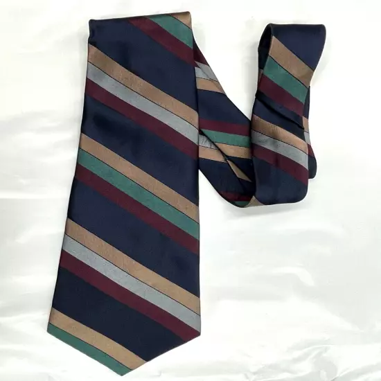 Oleg Cassini Striped Colorful Necktie Silk Repp Tie 3.8" x 58"