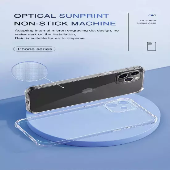 Shockproof Silicone Clear Phone Case For iPhone 11 12 13 14 15 Pro Max Plus Lens