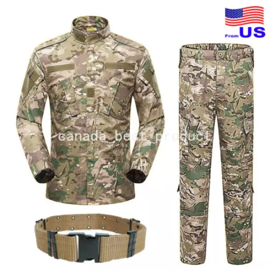 Men Tactical Military BDU Combat Uniform Jacket Shirt & Pants Suit Multicam USA