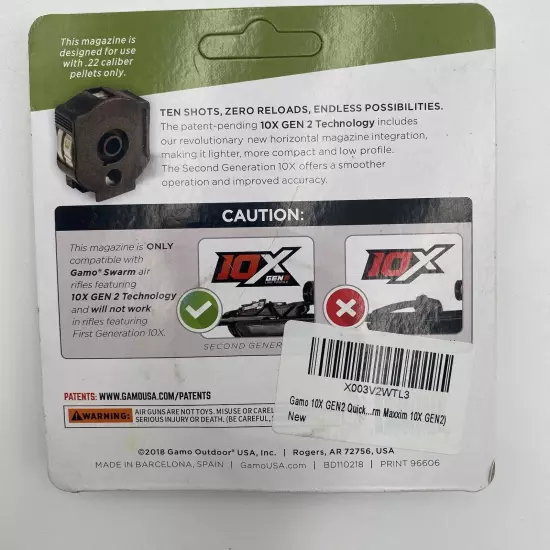 NEW Gamo 10X GEN2 Hunting Quick-Shot Magazine .22 cal Swarm