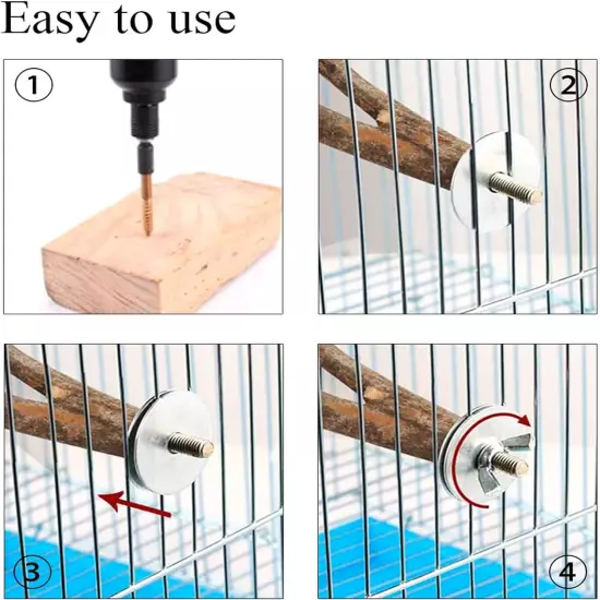 Bird Cage Screws Perch Stand Platform Multiple Color 