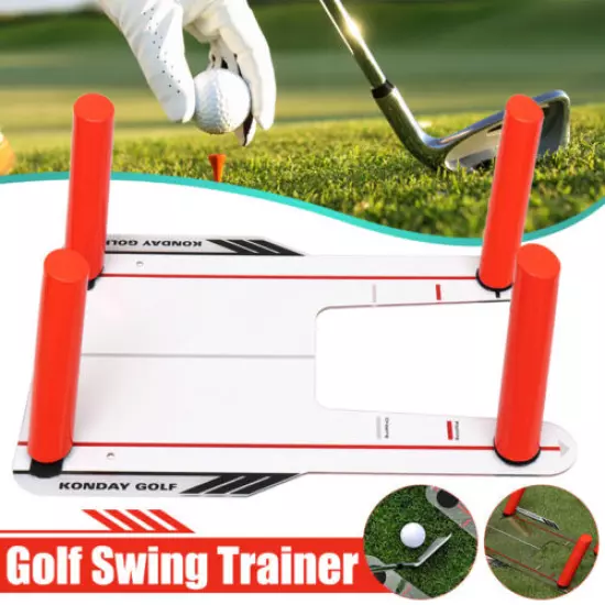 Golf Speed Trap Base 4 Rods Practice Swing Training Hitting Aid Eyeline Trainer