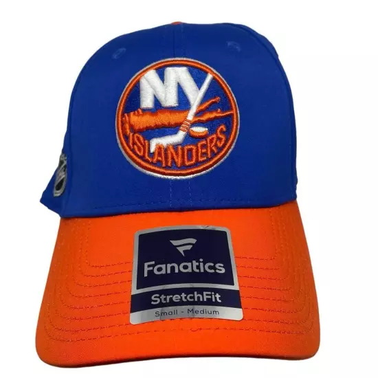 New York Islanders Stretch Fitted Hat SZ S/M Embroidered NY Logo Ballcap NHL NWT