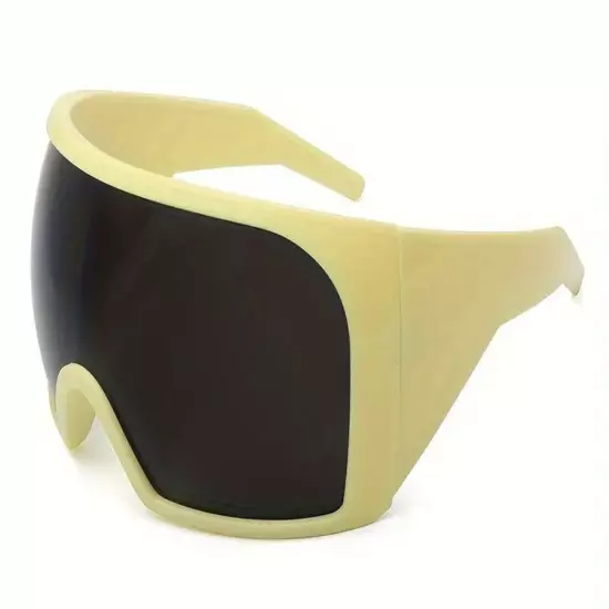 OVERSIZED Futuristic Wrap Around Face Shield Party Raver SUNGLASSES Huge Frame