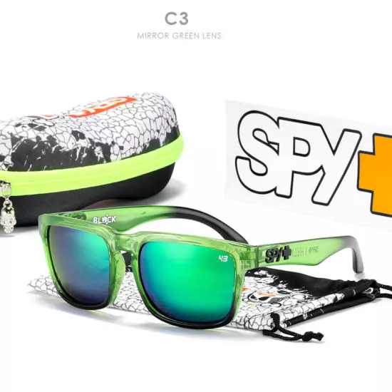 New Spy Polarized Sunglasses Men Classic Ken Block Unisex Square -- Original Box