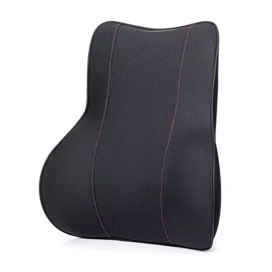 Car Seat Headrest Rest Neck Pillow PU Leather Car Neck Pillow Car Lumbar Support