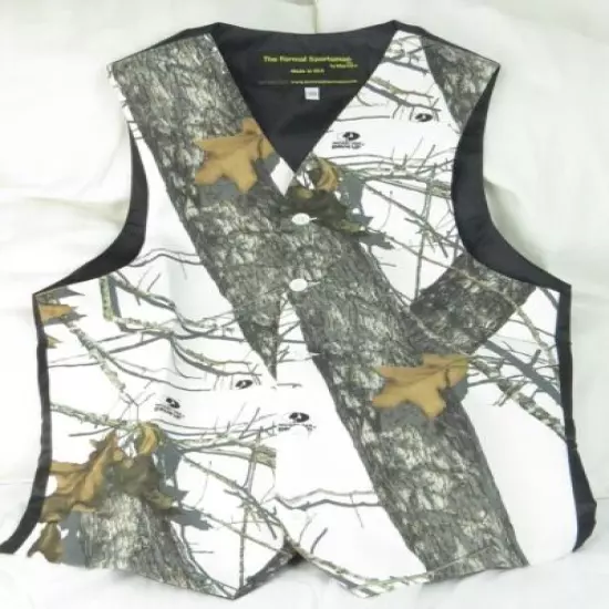 Mossy Oak Winter Brush White Camo Full Back formal wedding vest Mens kids childs