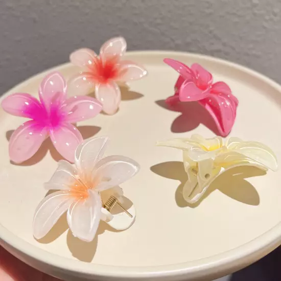 1 Pc Women Girl Hair Clip Egg Flower Hairpin Duckbill Clip Hawaiian Barrette US