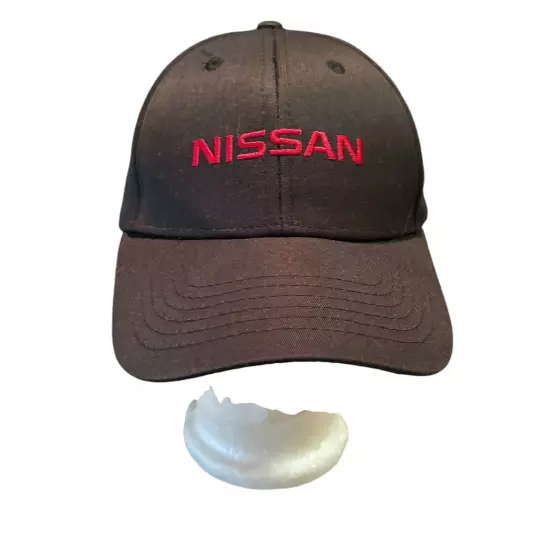 Nissan Classic Hat Black with Red Embroidery Adjustable One Size