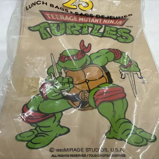 1990's Party House Raphael Teenage Mutant Ninja Turtles Lunch Bags 24 Pack OPEN