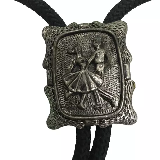 Square Dancing Western Silver-tone BOLO Tie 