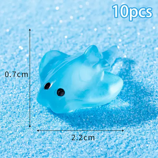 10Pcs Cartoon Mini Cute Manta Ray Mini Ornaments Aquarium Fish Tank Decoratio Sn